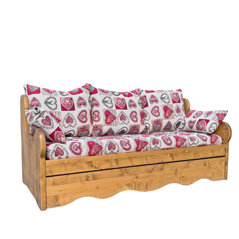 Canapé Gigogne en Pin Massif (Fabrication Française) –  Choisy Canapés Gigognes en Bois Massif meublespin.fr - mobilier et de décoration de style montagne ou chalet- meubles en pin, mobilier en bois massif de qualité, canapés convertibles - https://meublespin.fr
