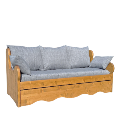 Canapé Gigogne en Pin Massif (Fabrication Française) –  Lissieu gris Canapés Gigognes en Bois Massif meublespin.fr - mobilier et de décoration de style montagne ou chalet- meubles en pin, mobilier en bois massif de qualité, canapés convertibles - https://meublespin.fr