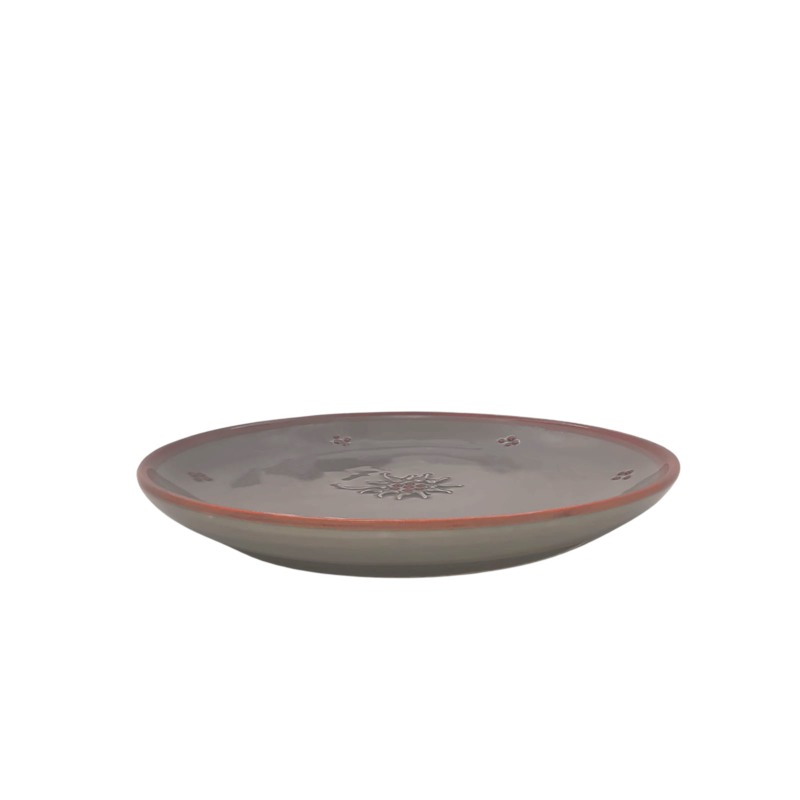 Assiette à dessert Edelweiss Cérusé Gris Vaisselle Edelweiss meublespin.fr - mobilier et de décoration de style montagne ou chalet- meubles en pin, mobilier en bois massif de qualité, canapés convertibles - https://meublespin.fr