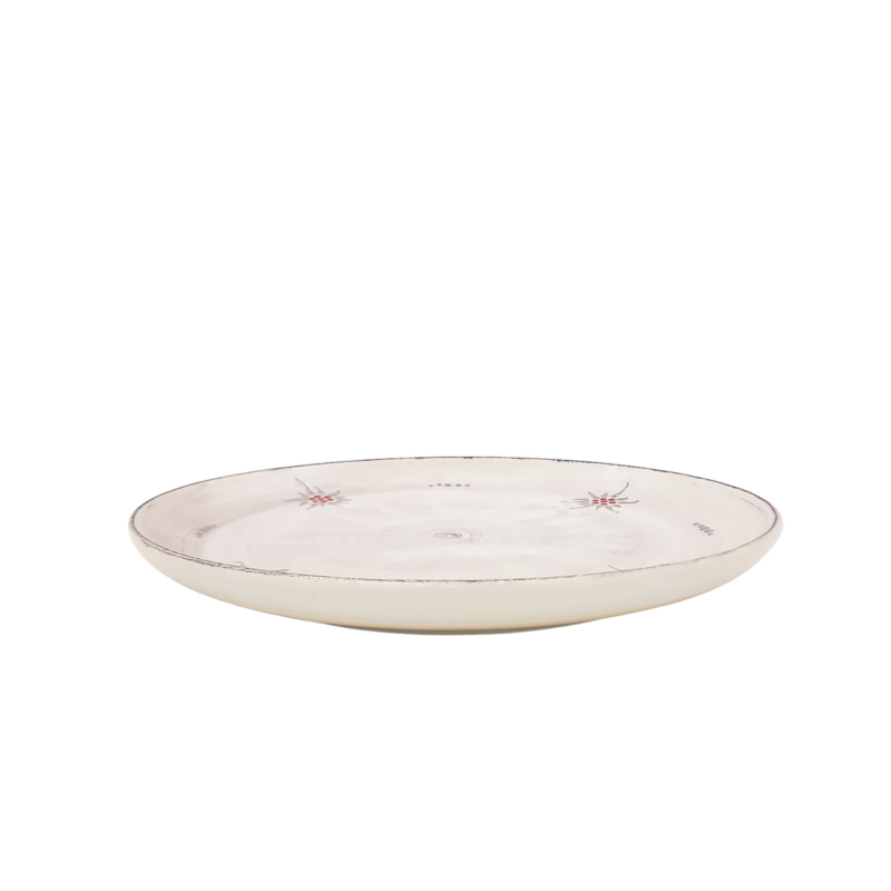 Assiette Edelweiss Cérusé Blanc Vaisselle Edelweiss meublespin.fr - mobilier et de décoration de style montagne ou chalet- meubles en pin, mobilier en bois massif de qualité, canapés convertibles - https://meublespin.fr