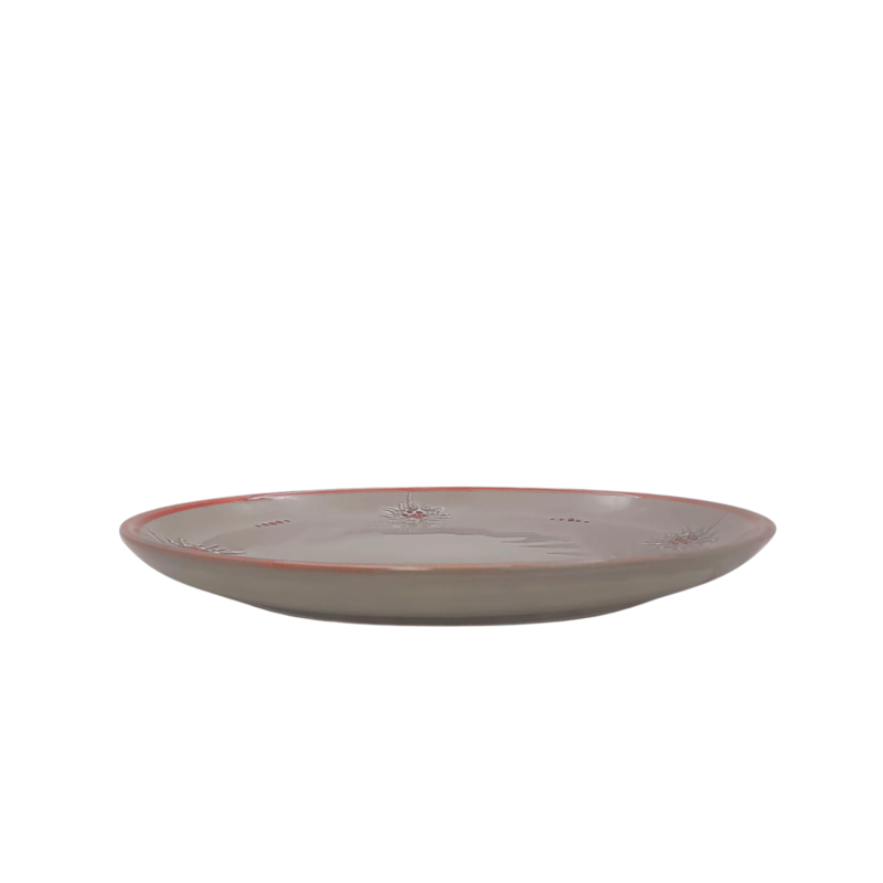 Assiette Edelweiss Cérusé Gris Vaisselle Edelweiss meublespin.fr - mobilier et de décoration de style montagne ou chalet- meubles en pin, mobilier en bois massif de qualité, canapés convertibles - https://meublespin.fr