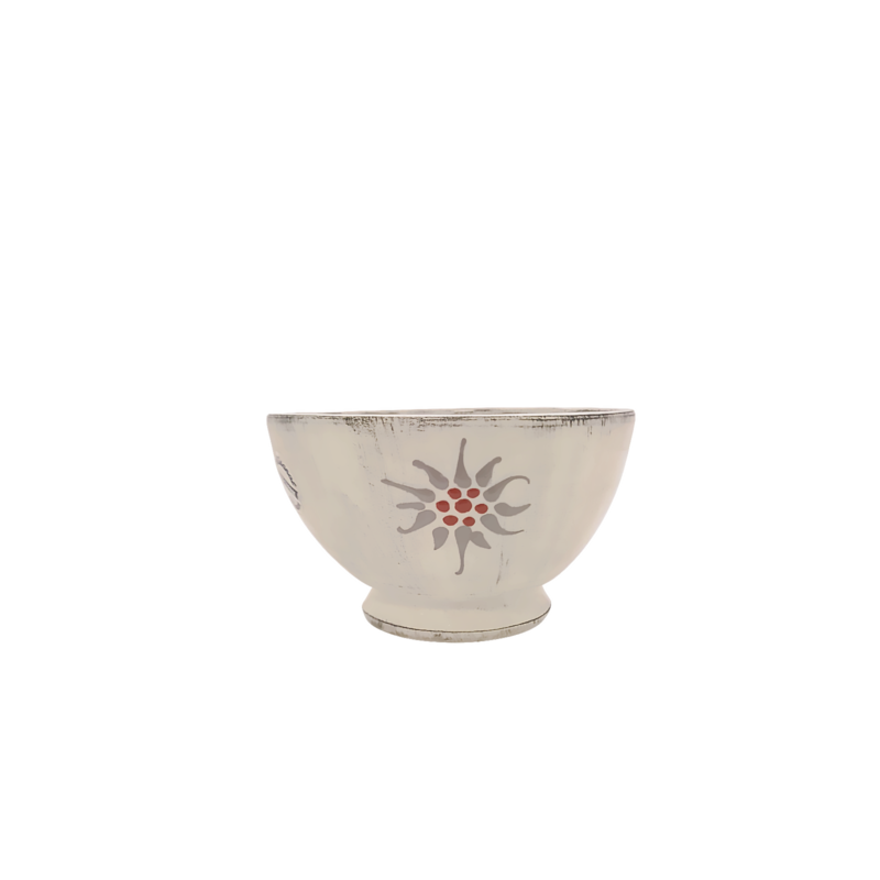 Bol Edelweiss Cérusé Blanc Vaisselle Edelweiss meublespin.fr - mobilier et de décoration de style montagne ou chalet- meubles en pin, mobilier en bois massif de qualité, canapés convertibles - https://meublespin.fr