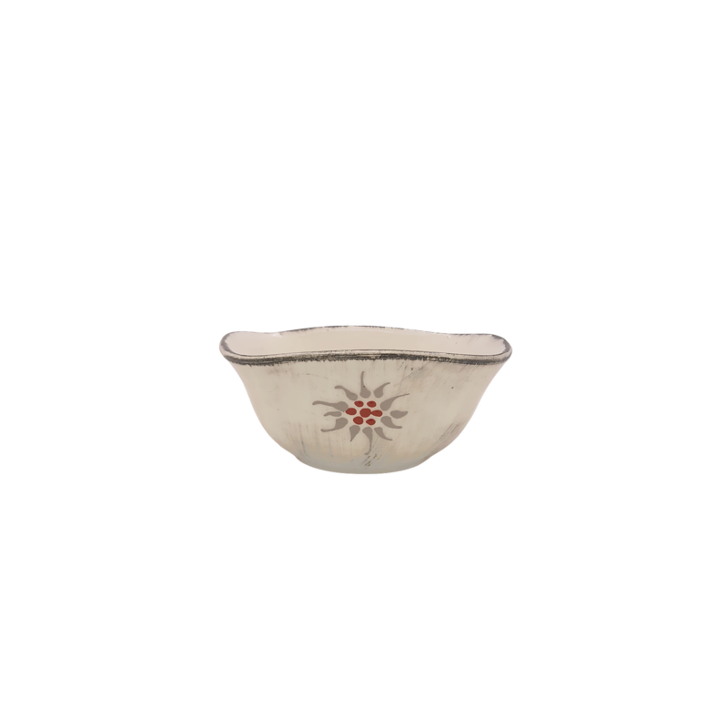 Coupelle Carrée Edelweiss Cérusé Blanc Vaisselle Edelweiss meublespin.fr - mobilier et de décoration de style montagne ou chalet- meubles en pin, mobilier en bois massif de qualité, canapés convertibles - https://meublespin.fr