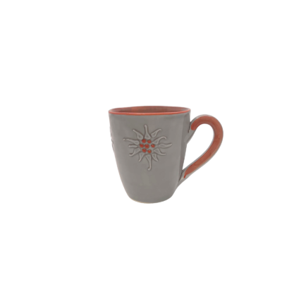 Mug Bombé Edelweiss Cérusé Gris Vaisselle Edelweiss meublespin.fr - mobilier et de décoration de style montagne ou chalet- meubles en pin, mobilier en bois massif de qualité, canapés convertibles - https://meublespin.fr