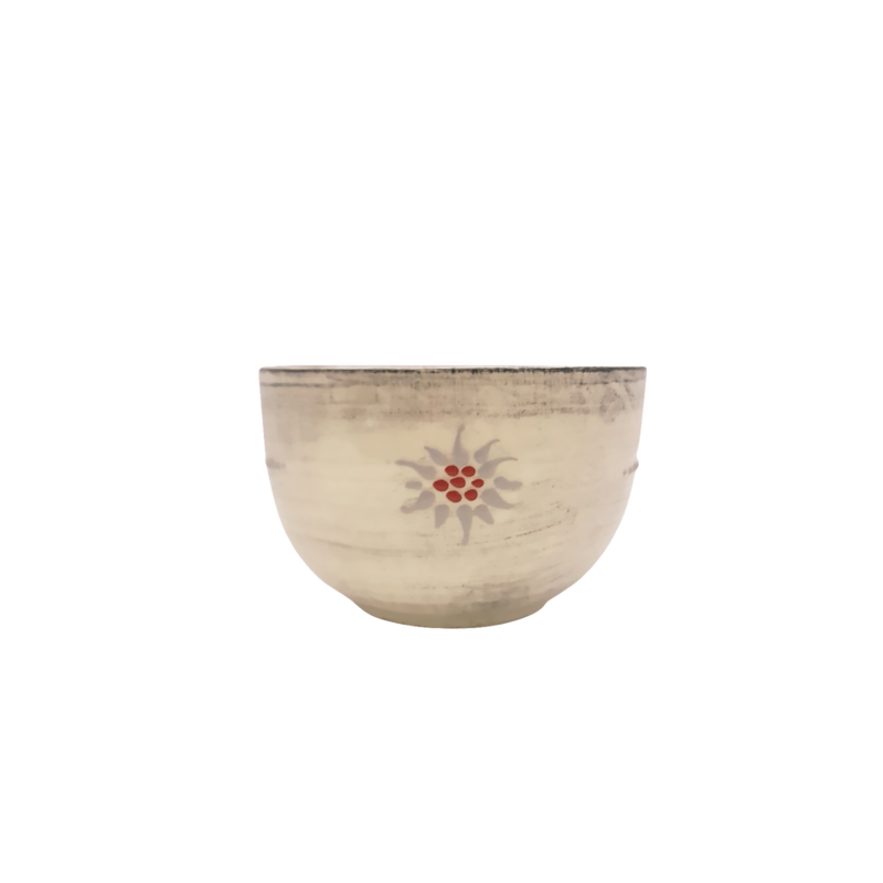 Petit Saladier Edelweiss Cérusé Blanc Vaisselle Edelweiss meublespin.fr - mobilier et de décoration de style montagne ou chalet- meubles en pin, mobilier en bois massif de qualité, canapés convertibles - https://meublespin.fr