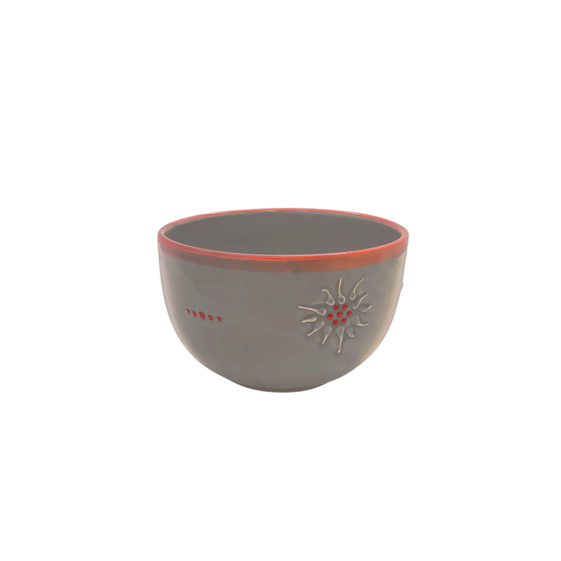 Petit Saladier Edelweiss Cérusé Gris Vaisselle Edelweiss meublespin.fr - mobilier et de décoration de style montagne ou chalet- meubles en pin, mobilier en bois massif de qualité, canapés convertibles - https://meublespin.fr