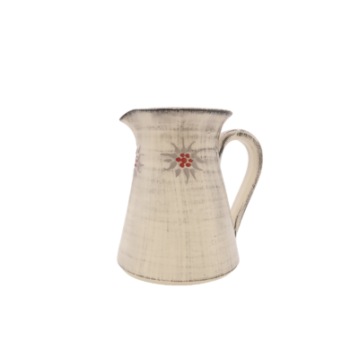 Pichet Edelweiss Cérusé Blanc Vaisselle Edelweiss meublespin.fr - mobilier et de décoration de style montagne ou chalet- meubles en pin, mobilier en bois massif de qualité, canapés convertibles - https://meublespin.fr