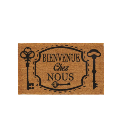 Paillasson Bienvenue Chez Nous – 3 clefs 75 x 45 cm Paillassons meublespin.fr - mobilier et de décoration de style montagne ou chalet- meubles en pin, mobilier en bois massif de qualité, canapés convertibles - https://meublespin.fr