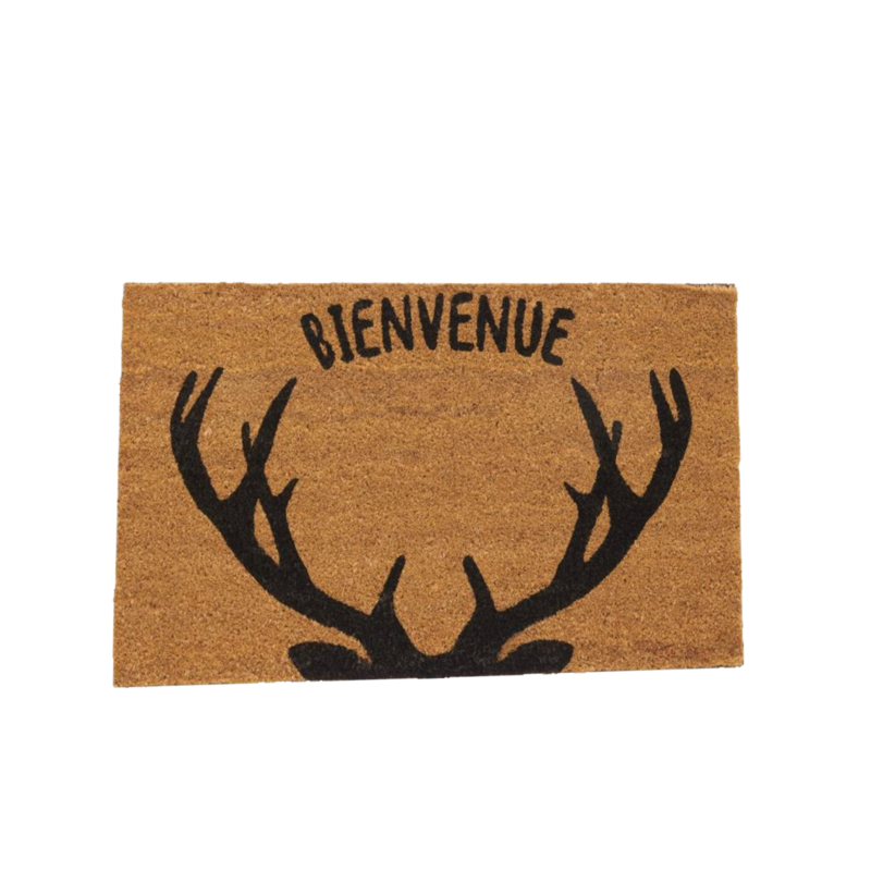 Paillasson Bienvenue Cerf – 75 x 45 cm Paillassons meublespin.fr - mobilier et de décoration de style montagne ou chalet- meubles en pin, mobilier en bois massif de qualité, canapés convertibles - https://meublespin.fr