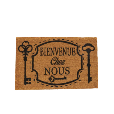 Paillasson Bienvenue Chez Nous – 3 clefs 75 x 45 cm Paillassons meublespin.fr - mobilier et de décoration de style montagne ou chalet- meubles en pin, mobilier en bois massif de qualité, canapés convertibles - https://meublespin.fr