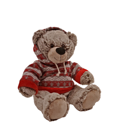 Ours peluche gris rouge Peluches meublespin.fr - mobilier et de décoration de style montagne ou chalet- meubles en pin, mobilier en bois massif de qualité, canapés convertibles - https://meublespin.fr