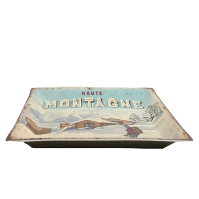 Vide Poche Métal – Haute montagne – parc national – 14 x 14 cm Objets à poser meublespin.fr - mobilier et de décoration de style montagne ou chalet- meubles en pin, mobilier en bois massif de qualité, canapés convertibles - https://meublespin.fr