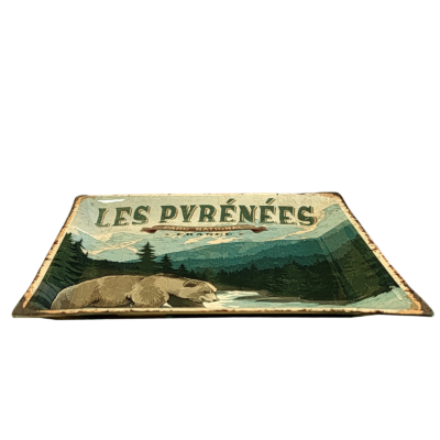 Vide Poche Métal – Pyrénées – parc national – ours – 14 x 14 cm Objets à poser meublespin.fr - mobilier et de décoration de style montagne ou chalet- meubles en pin, mobilier en bois massif de qualité, canapés convertibles - https://meublespin.fr