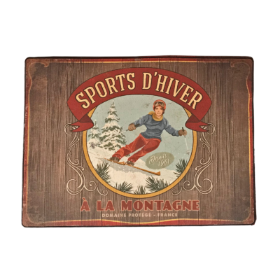 Tapis de Sol – Sports d&rsquo;hiver 1961- skieuse Tapis meublespin.fr - mobilier et de décoration de style montagne ou chalet- meubles en pin, mobilier en bois massif de qualité, canapés convertibles - https://meublespin.fr