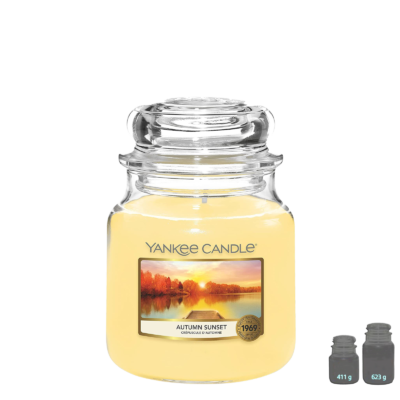 YANKEE CANDLE Bougie – Autumn Sunset- Crépuscule d&rsquo;Automne Bougies Parfumées meublespin.fr - mobilier et de décoration de style montagne ou chalet- meubles en pin, mobilier en bois massif de qualité, canapés convertibles - https://meublespin.fr