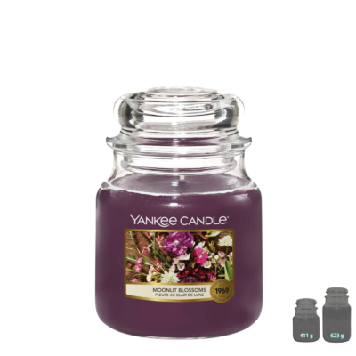 YANKEE CANDLE Bougie – Moonlit Blossoms – Fleurs au Clair de Lune Bougies Parfumées meublespin.fr - mobilier et de décoration de style montagne ou chalet- meubles en pin, mobilier en bois massif de qualité, canapés convertibles - https://meublespin.fr