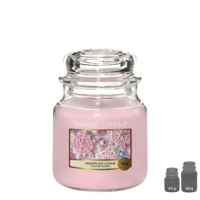 YANKEE CANDLE Bougie – Snowflake Cookie – Flocons Sucrés Bougies Parfumées meublespin.fr - mobilier et de décoration de style montagne ou chalet- meubles en pin, mobilier en bois massif de qualité, canapés convertibles - https://meublespin.fr