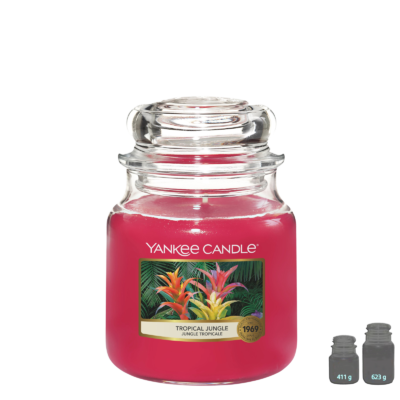 YANKEE CANDLE Bougie – Tropical Jungle – Jungle Tropicale Bougies Parfumées meublespin.fr - mobilier et de décoration de style montagne ou chalet- meubles en pin, mobilier en bois massif de qualité, canapés convertibles - https://meublespin.fr