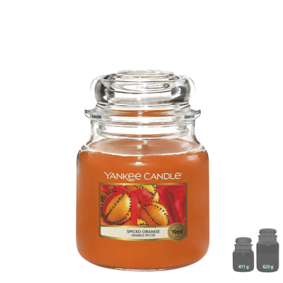 YANKEE CANDLE Bougie – Spiced Orange – Orange Epicée Bougies Parfumées meublespin.fr - mobilier et de décoration de style montagne ou chalet- meubles en pin, mobilier en bois massif de qualité, canapés convertibles - https://meublespin.fr