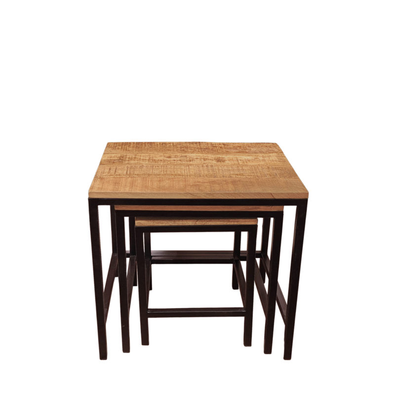 Tables Basses Gigognes Bois & Métal Style Industriel Les tables basses meublespin.fr - mobilier et de décoration de style montagne ou chalet- meubles en pin, mobilier en bois massif de qualité, canapés convertibles - https://meublespin.fr