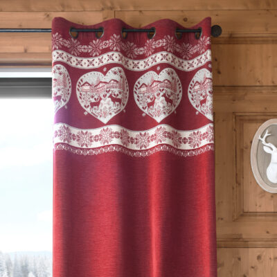 Rideau à œillets Montcel rouge Les Rideaux meublespin.fr - mobilier et de décoration de style montagne ou chalet- meubles en pin, mobilier en bois massif de qualité, canapés convertibles - https://meublespin.fr