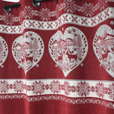 Rideau à œillets Montcel rouge Les Rideaux meublespin.fr - mobilier et de décoration de style montagne ou chalet- meubles en pin, mobilier en bois massif de qualité, canapés convertibles - https://meublespin.fr