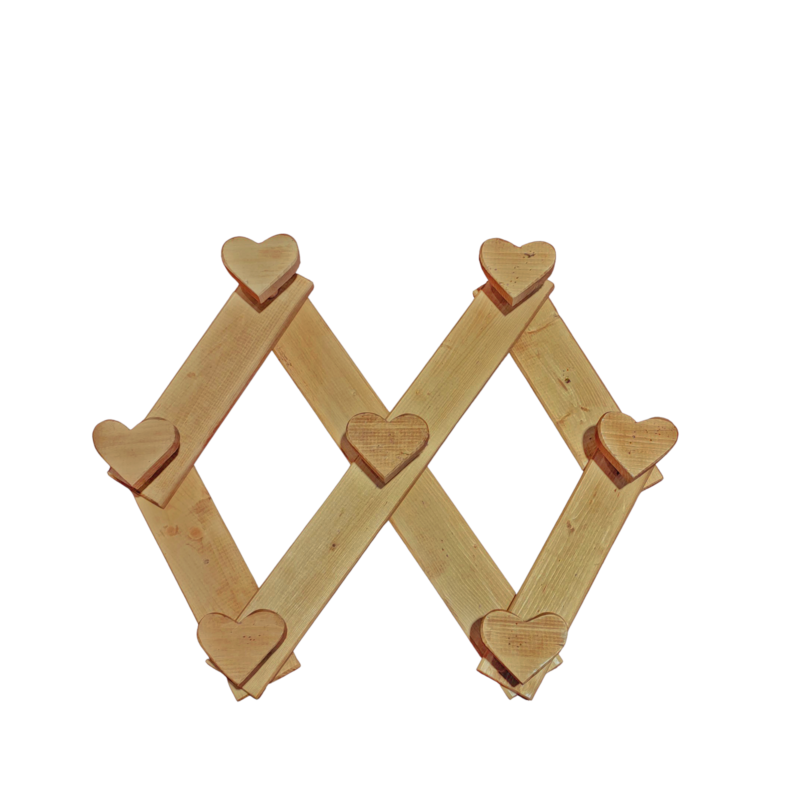 PATÈRE EXTENSIBLE 7 TÊTES COEURS Patères et crochets meublespin.fr - mobilier et de décoration de style montagne ou chalet- meubles en pin, mobilier en bois massif de qualité, canapés convertibles - https://meublespin.fr
