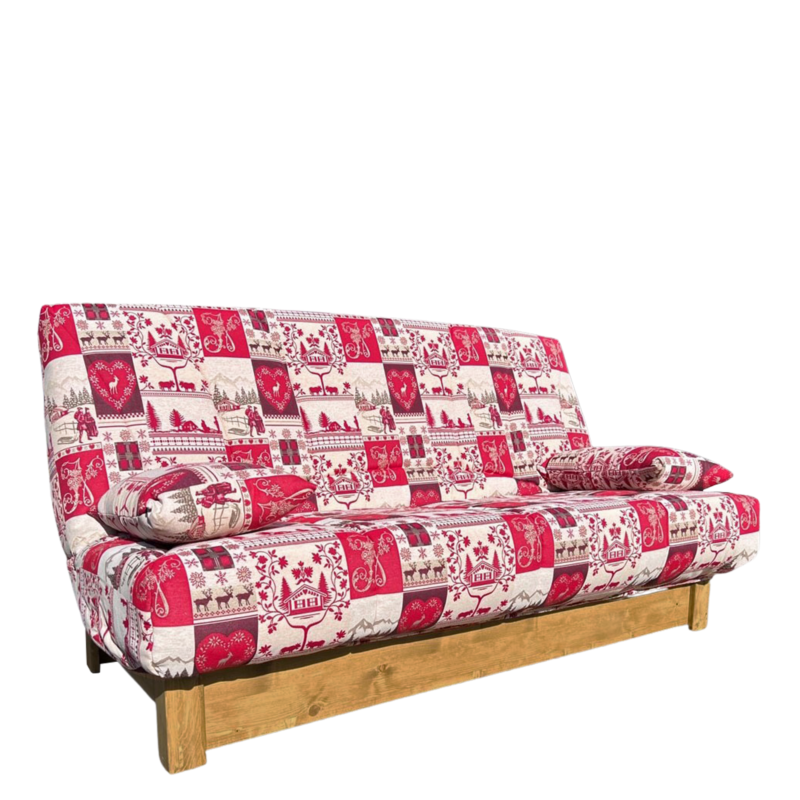 Clic-Clac Audrey 130 x 190 cm – Faucigny Canapés Clic-Clac Montagne meublespin.fr - mobilier et de décoration de style montagne ou chalet- meubles en pin, mobilier en bois massif de qualité, canapés convertibles - https://meublespin.fr