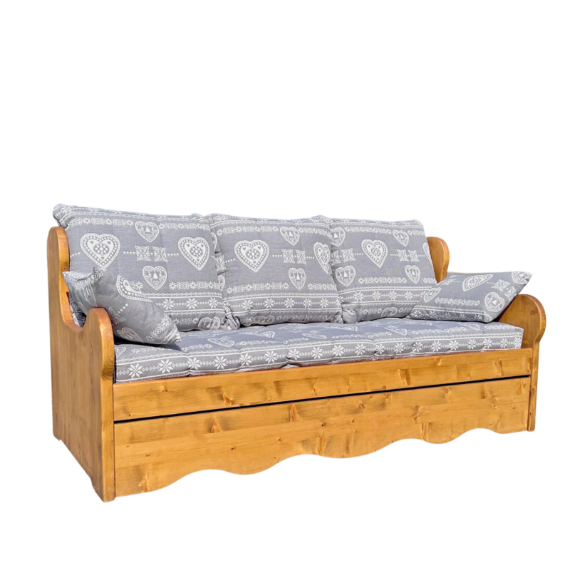 Canapé Gigogne en Pin Massif (Fabrication Française) –  Ontario gris à l’envers Canapés Gigognes en Bois Massif meublespin.fr - mobilier et de décoration de style montagne ou chalet- meubles en pin, mobilier en bois massif de qualité, canapés convertibles - https://meublespin.fr