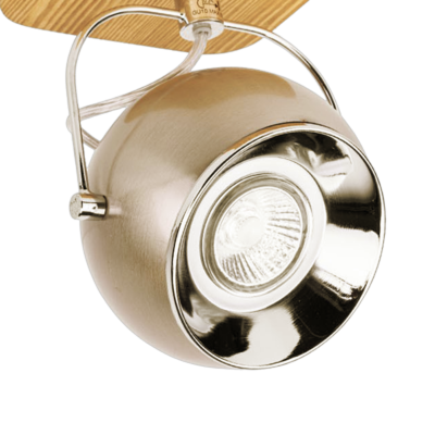 Applique Murale Vintage 1 Spot Boule Métal Chrome et Bois Appliques murales / Spots meublespin.fr - mobilier et de décoration de style montagne ou chalet- meubles en pin, mobilier en bois massif de qualité, canapés convertibles - https://meublespin.fr