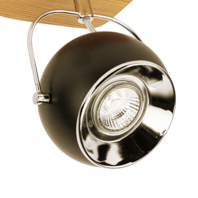 Applique Murale Vintage 1 Spot Boule Métal Noir et Bois Appliques murales / Spots meublespin.fr - mobilier et de décoration de style montagne ou chalet- meubles en pin, mobilier en bois massif de qualité, canapés convertibles - https://meublespin.fr