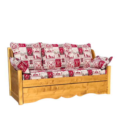 Canapé Gigogne Jura en Pin Massif – Tissu Faucigny Canapés Gigognes en Bois Massif meublespin.fr - mobilier et de décoration de style montagne ou chalet- meubles en pin, mobilier en bois massif de qualité, canapés convertibles - https://meublespin.fr