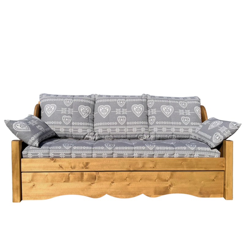 Canapé fixe 4 places Jura en Pin Massif – Tissu Ontario gris à l’envers Canapés fixes meublespin.fr - mobilier et de décoration de style montagne ou chalet- meubles en pin, mobilier en bois massif de qualité, canapés convertibles - https://meublespin.fr
