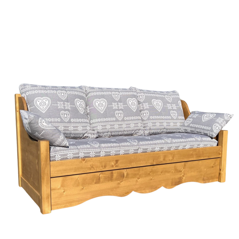 Canapé Gigogne Jura en Pin Massif – Tissu Ontario gris à l’envers Canapés Gigognes en Bois Massif meublespin.fr - mobilier et de décoration de style montagne ou chalet- meubles en pin, mobilier en bois massif de qualité, canapés convertibles - https://meublespin.fr