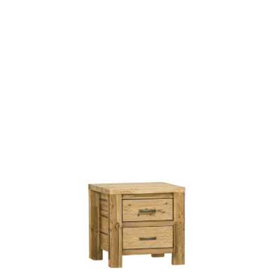 Chevet 2 Tiroirs en Pin Brossé Montana Chevets meublespin.fr - mobilier et de décoration de style montagne ou chalet- meubles en pin, mobilier en bois massif de qualité, canapés convertibles - https://meublespin.fr