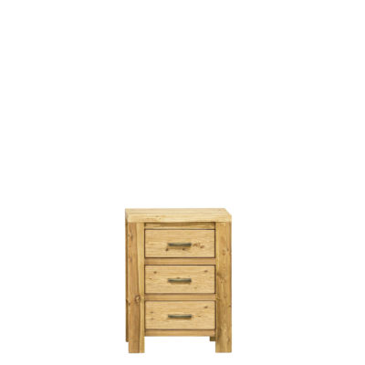 Chevet 3 Tiroirs en Pin Brossé Montana Chevets meublespin.fr - mobilier et de décoration de style montagne ou chalet- meubles en pin, mobilier en bois massif de qualité, canapés convertibles - https://meublespin.fr