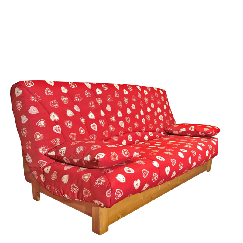 Clic-Clac Audrey 130 x 190 cm – Brison Rouge Canapés Clic-Clac Montagne meublespin.fr - mobilier et de décoration de style montagne ou chalet- meubles en pin, mobilier en bois massif de qualité, canapés convertibles - https://meublespin.fr