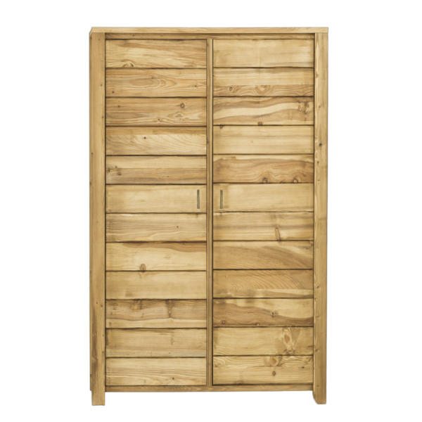 Armoire 2 Portes en Pin Brossé Montana Armoires en bois massif meublespin.fr - vente de mobilier et de décoration de style montagne ou chalet- vente de meubles en pin et canapés convertibles - https://meublespin.fr