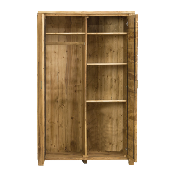 Armoire 2 Portes en Pin Brossé Montana Armoires en bois massif meublespin.fr - vente de mobilier et de décoration de style montagne ou chalet- vente de meubles en pin et canapés convertibles - https://meublespin.fr