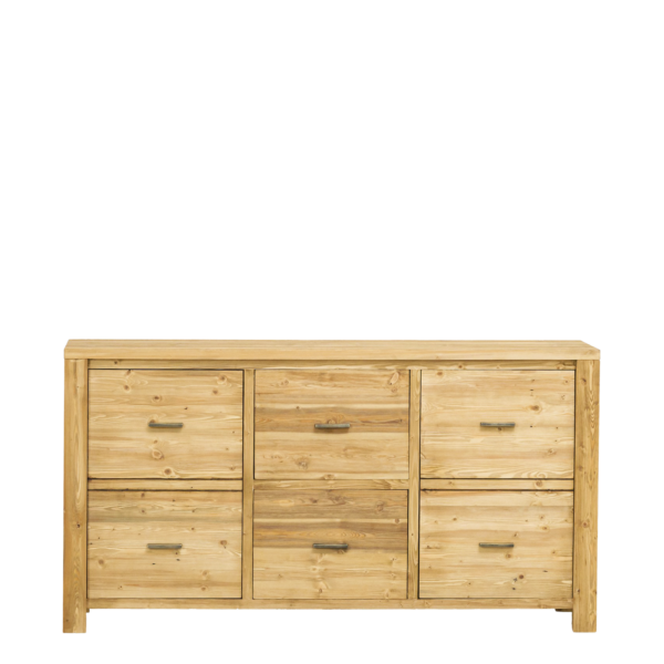 Buffet Bas 2 Portes + 2 Tiroirs en Pin Brossé Montana 160 cm Buffets & bahuts en bois massif meublespin.fr - vente de mobilier et de décoration de style montagne ou chalet- vente de meubles en pin et canapés convertibles - https://meublespin.fr