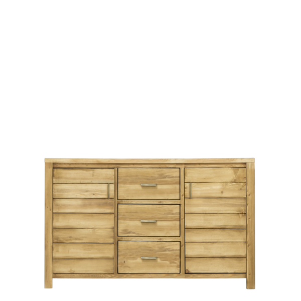 Buffet Bas 3 Portes + 3 Tiroirs en Pin Brossé Montana 160 cm Buffets & bahuts en bois massif meublespin.fr - vente de mobilier et de décoration de style montagne ou chalet- vente de meubles en pin et canapés convertibles - https://meublespin.fr