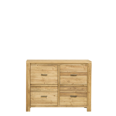 Buffet Bas 1 Porte et 2 Tiroirs en Pin Brossé Montana 110 cm Buffets & bahuts en bois massif meublespin.fr - mobilier et de décoration de style montagne ou chalet- meubles en pin, mobilier en bois massif de qualité, canapés convertibles - https://meublespin.fr