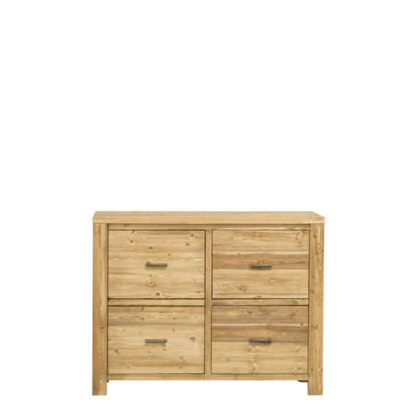 Buffet Bas 1 Porte et 2 Tiroirs en Pin Brossé Montana 110 cm Buffets & bahuts en bois massif meublespin.fr - vente de mobilier et de décoration de style montagne ou chalet- vente de meubles en pin et canapés convertibles - https://meublespin.fr