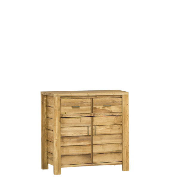 Buffet Bas 2 Portes et 2 Tiroirs en Pin Brossé Montana 100 cm Buffets & bahuts en bois massif meublespin.fr - vente de mobilier et de décoration de style montagne ou chalet- vente de meubles en pin et canapés convertibles - https://meublespin.fr