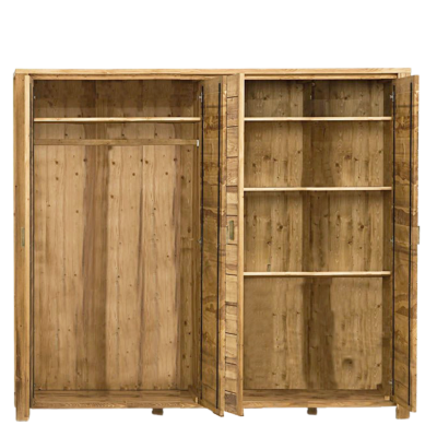 Armoire 4 Portes en Pin Brossé Montana Armoires en bois massif meublespin.fr - mobilier et de décoration de style montagne ou chalet- meubles en pin, mobilier en bois massif de qualité, canapés convertibles - https://meublespin.fr