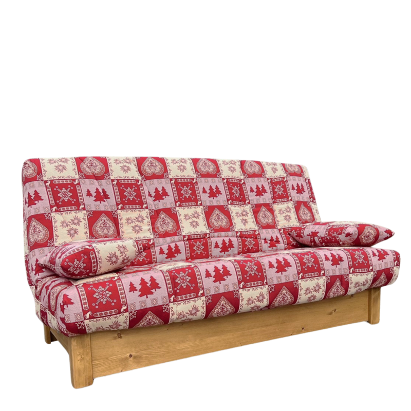 Clic-Clac Audrey 140 x 190 cm – Chatel Rouge Canapés Clic-Clac Montagne meublespin.fr - mobilier et de décoration de style montagne ou chalet- meubles en pin, mobilier en bois massif de qualité, canapés convertibles - https://meublespin.fr