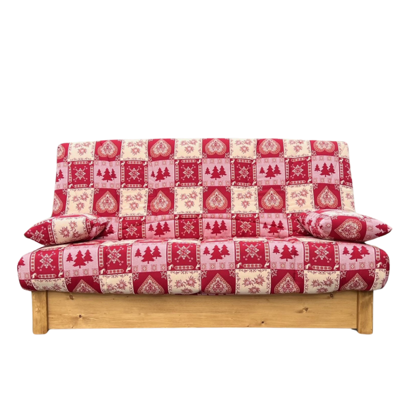 Clic-Clac Audrey 140 x 190 cm – Chatel Rouge Canapés Clic-Clac Montagne meublespin.fr - mobilier et de décoration de style montagne ou chalet- meubles en pin, mobilier en bois massif de qualité, canapés convertibles - https://meublespin.fr