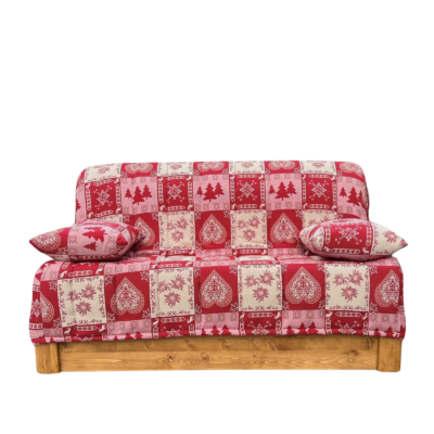 Canapé Convertible BZ Cindy 140 cm (matelas 12 cm) – Chatel Rouge Canapés convertibles BZ meublespin.fr - mobilier et de décoration de style montagne ou chalet- meubles en pin, mobilier en bois massif de qualité, canapés convertibles - https://meublespin.fr