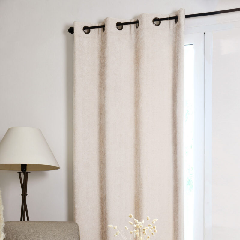 Rideau à oeillets Manchester ecru Les Rideaux meublespin.fr - mobilier et de décoration de style montagne ou chalet- meubles en pin, mobilier en bois massif de qualité, canapés convertibles - https://meublespin.fr