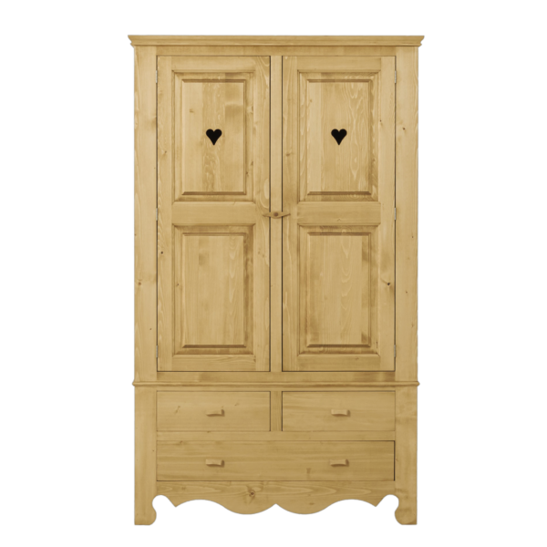 Armoire 2 Portes + 3 Tiroirs en Bois Chamonix “Exclusivité WEB” Armoires en bois massif meublespin.fr - vente de mobilier et de décoration de style montagne ou chalet- vente de meubles en pin et canapés convertibles - https://meublespin.fr